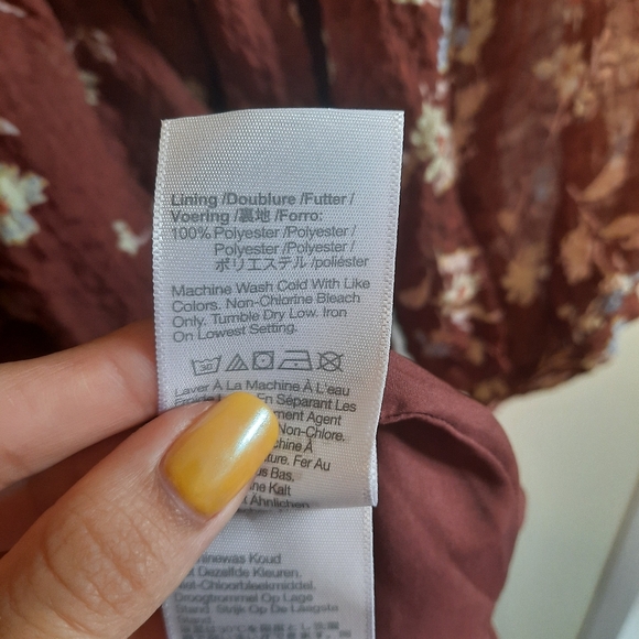 Madewell Norma Rae Floral Print Long Sleeve Dress In Dark Merlot - Picture 13 of 16